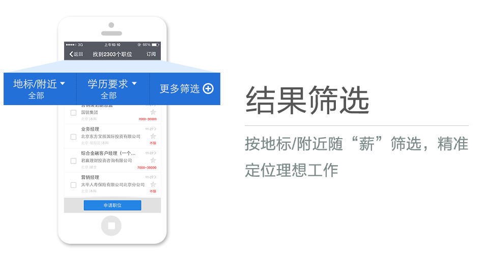 按地標/附近隨“薪”篩選，精準定位理想工作